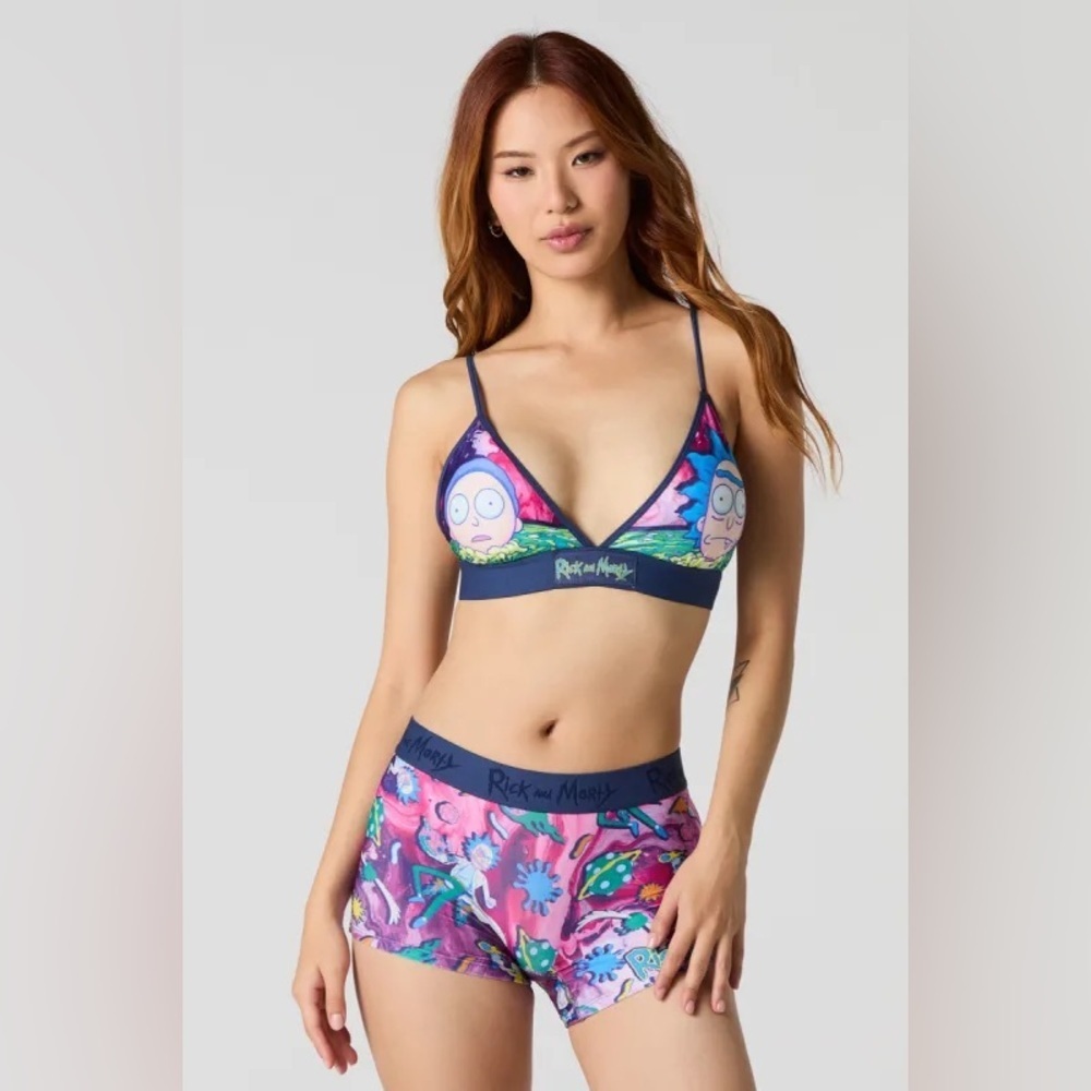 Rick & Morty | Space Travel Bra & Boyshort Panty Set M